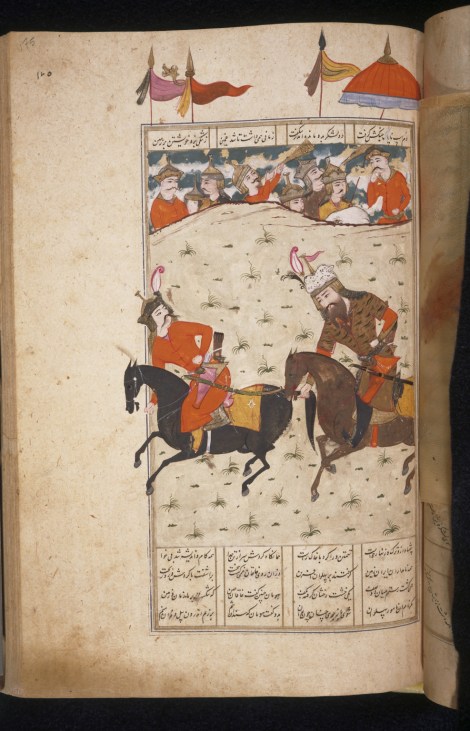 Rustam overturns Chingish by seizing horse tail